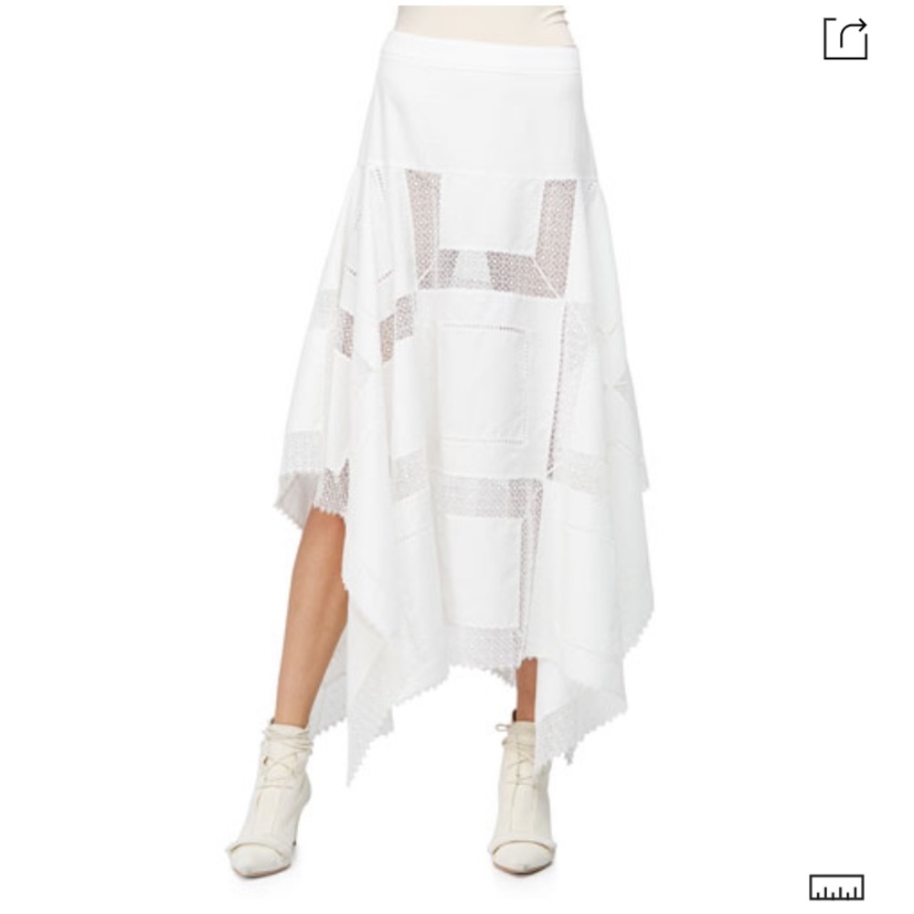 Derek Lam Silk Lace Handkerchief Midi Skirt
